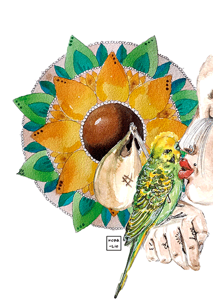 Mandala Pájaro Serie Tus Kolores de KOra-Lie ILustracion